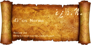 Ács Norma névjegykártya